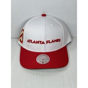 NHL Atlanta Flames Adjustable SnapBack Hat Cap Mitchell & Ness Red White NEW